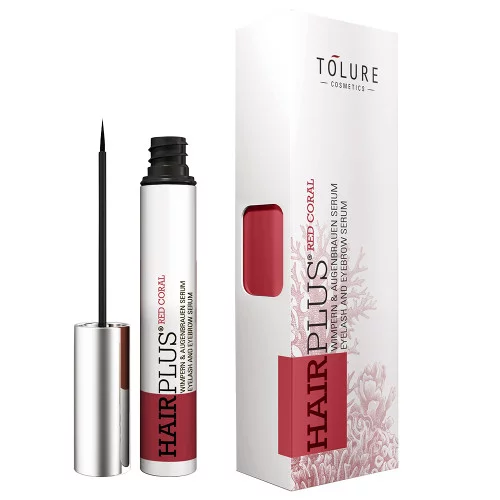 Органічна безгормональна сироватка для вій та брів Tolure Hairplus Red Coral,3ml