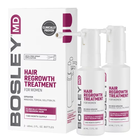 Спрей з міноксидилом 2% для відновлення росту волосся у жінок Bosley Hair Regrowth Treatment, 2х60 мл