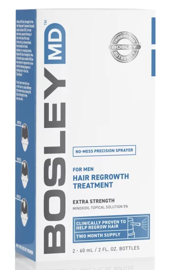 Спрей с миноксидилом 5% для восстановления роста волос у мужчин Bosley MD Hair Regrowth Treatment for Men, 2х60 мл