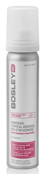 Піна з міноксидилом 5% для відновлення росту волосся у жінок (курс 2 місяці) Bosley Minoxidil Topical Aerosol, 60 мл