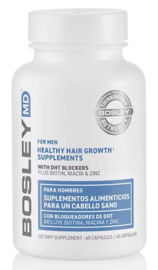 Дієтична добавка для росту здорового волосся у чоловіків Bosley Healthy Hair Growth Supplements, 60 капсул