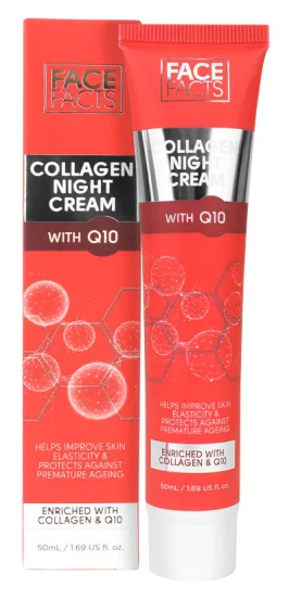 Нічний крем для шкіри обличчя з колагеном та коензимом Q10 Face Facts Collagen Night Cream, 50 мл