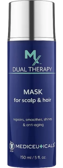 Відновлююча та антивікова маска для волосся та шкіри голови Mediceuticals MX Dual Therapy, 150 мл