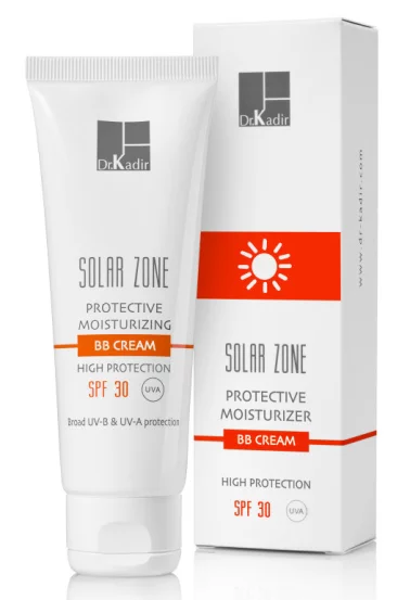 Солнцезащитный увлажняющий ВВ крем с тоном Dr.Kadir Solar Zone Protective Moisturizing ВВ Сream SPF 30+, 75 мл