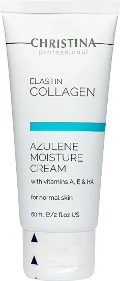 Азуленовый увлажняющий крем для нормальной кожи Christina Elastin Collagen Azulene Moisture Cream, 60 мл