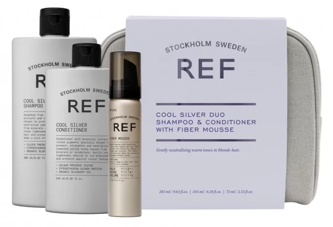 Набор с косметичкой "Для белых волос" REF Beauty Bag Cool Silver