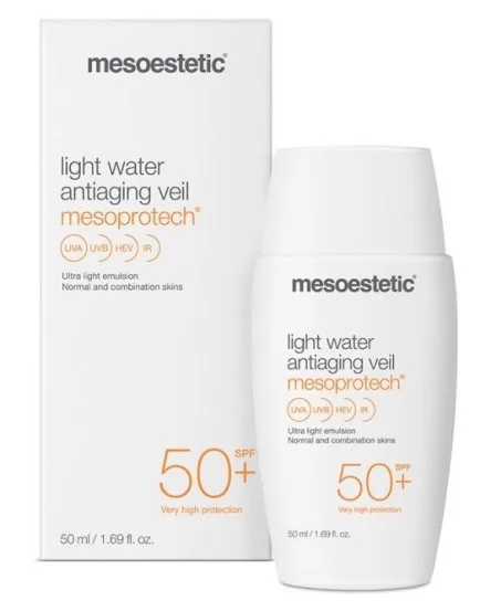 Лёгкая антивозрастная сыворотка «Вуаль» Mesoestetic Mesoprotech Light Water Antiaging Veil SPF50+, 50 мл