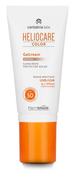 Тональный солнцезащитный гель-крем для нормальной и сухой кожи Cantabria Heliocare Color Gelcream SPF 50 Brown, 50 мл