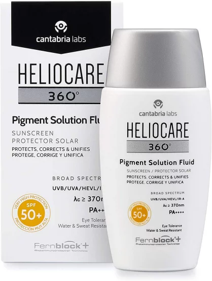 Солнцезащитный флюид для кожи с пигментацией Cantabria Heliocare 360 ​​Pigment Solution Fluid SPF 50+, 50 мл